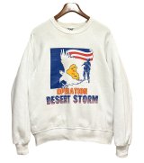 90's【USA製】【ビンテージ】【Lee】リー【DESERT STORM】プリント【白】【スウェット】【サイズＬ】 