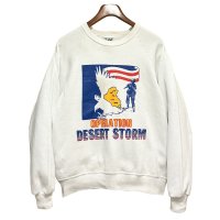 90's【USA製】【ビンテージ】【Lee】リー【DESERT STORM】プリント【白】【スウェット】【サイズＬ】 