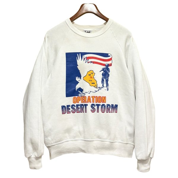 画像1: 90's【USA製】【ビンテージ】【Lee】リー【DESERT STORM】プリント【白】【スウェット】【サイズＬ】 