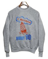 デッドストック 80's【USA製】【ビンテージ】 jean top I Survived BUOY 10【グレー】【スウェット】【サイズL】 