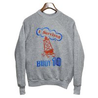 デッドストック 80's【USA製】【ビンテージ】 jean top I Survived BUOY 10【グレー】【スウェット】【サイズL】 