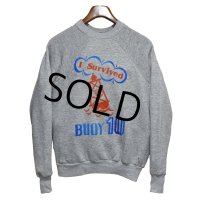 デッドストック 80's【USA製】【ビンテージ】 jean top I Survived BUOY 10【グレー】【スウェット】【サイズL】 