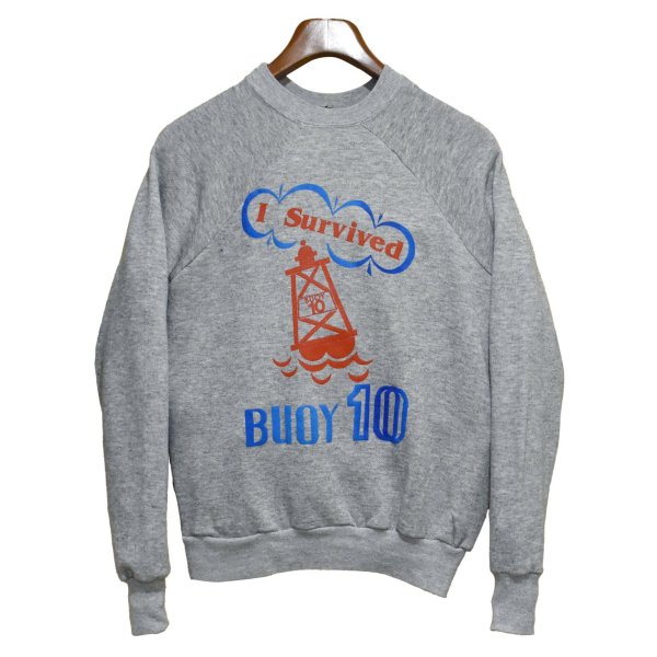 画像1: デッドストック 80's【USA製】【ビンテージ】 jean top I Survived BUOY 10【グレー】【スウェット】【サイズL】 