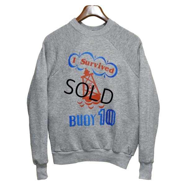 画像1: デッドストック 80's【USA製】【ビンテージ】 jean top I Survived BUOY 10【グレー】【スウェット】【サイズL】 