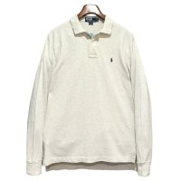 ビンテージ【ラルフローレン】 【POLO ralph lauren】【オートミール】長袖【ロングスリーブシャツ】【ポロシャツ】 【サイズS】  