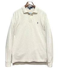 ビンテージ【ラルフローレン】 【POLO ralph lauren】【オートミール】長袖【ロングスリーブシャツ】【ポロシャツ】 【サイズS】  