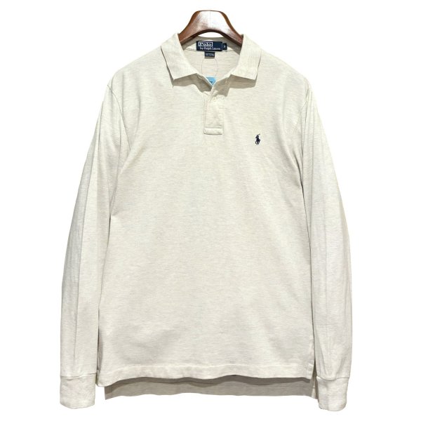 画像1: ビンテージ【ラルフローレン】 【POLO ralph lauren】【オートミール】長袖【ロングスリーブシャツ】【ポロシャツ】 【サイズS】  