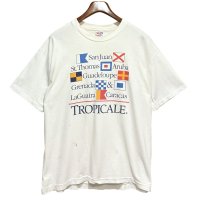 90's【USA製】【ビンテージ】Hanes ヘインズ【TROPICALE】クルーズ客船　国旗 トロピカール  白【Tシャツ】【サイズXL】 