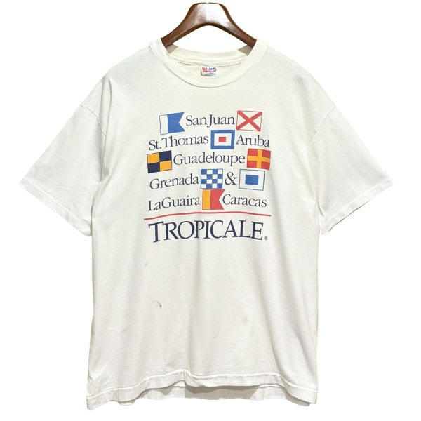 画像1: 90's【USA製】【ビンテージ】Hanes ヘインズ【TROPICALE】クルーズ客船　国旗 トロピカール  白【Tシャツ】【サイズXL】 