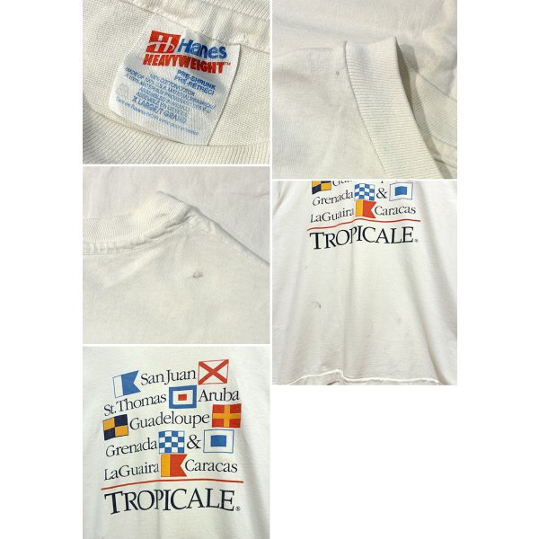 画像2: 90's【USA製】【ビンテージ】Hanes ヘインズ【TROPICALE】クルーズ客船　国旗 トロピカール  白【Tシャツ】【サイズXL】 