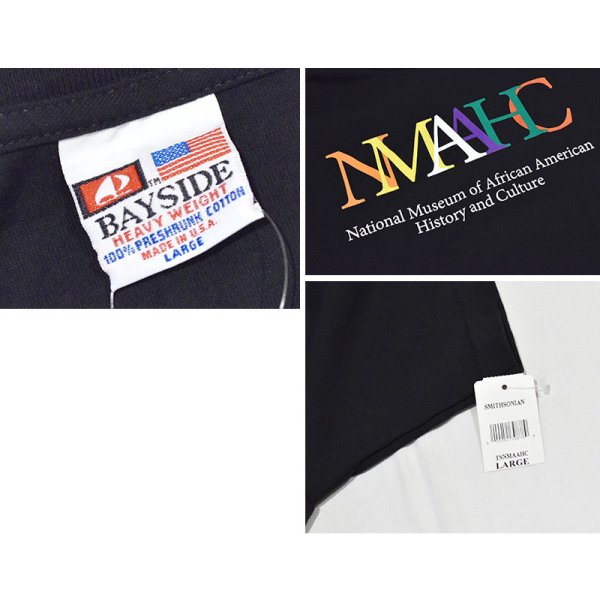 画像2: 【デッドストック】新品未使用【USA製】【ビンテージ】【BAYSIDE】ベイサイド【黒】【NMAAHC】【Tシャツ】【サイズL】 