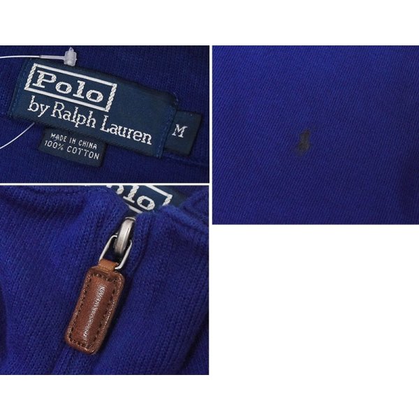 画像2: ビンテージ【ラルフローレン】POLO RALPH LAUREN【青】【無地】【ハーフジップ】【コットンセーター】【サイズM】  