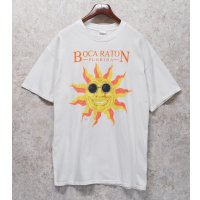 【ビンテージ】【Hanes】ヘインズ【BOCA RATON FLORIDA】ボカ・ラトン【太陽】プリント【Tシャツ】【サイズXL】 