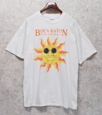 【ビンテージ】【Hanes】ヘインズ【BOCA RATON FLORIDA】ボカ・ラトン【太陽】プリント【Tシャツ】【サイズXL】 