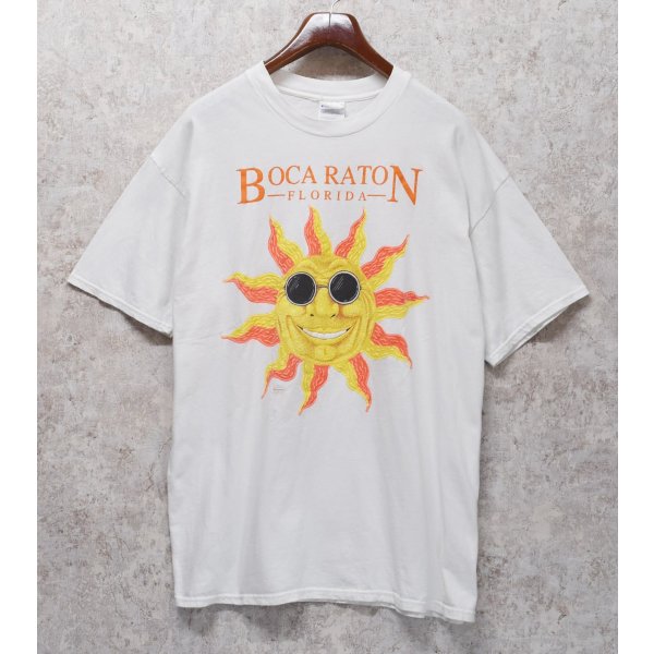 画像1: 【ビンテージ】【Hanes】ヘインズ【BOCA RATON FLORIDA】ボカ・ラトン【太陽】プリント【Tシャツ】【サイズXL】 