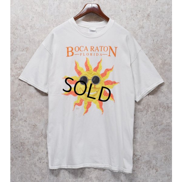 画像1: 【ビンテージ】【Hanes】ヘインズ【BOCA RATON FLORIDA】ボカ・ラトン【太陽】プリント【Tシャツ】【サイズXL】 