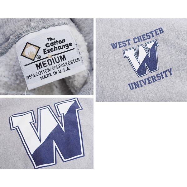 画像2: USA製【ビンテージ】The Cotton Exchange【コットンエクスチェンジ】【west chester univ.】ウェストチェスター大学【グレー】【カレッジパーカー】【サイズM】 