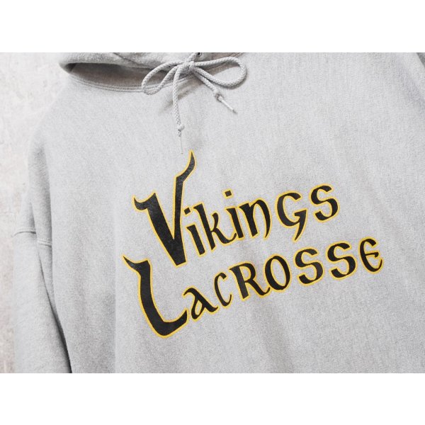 画像3: 【チャンピオン】【Champion】グレー【VIKINGS LACROSSE】バイキングス【プリント】ラクロス【リバースウィーブパーカー】【サイズXL程度】 