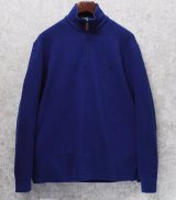 ビンテージ【ラルフローレン】POLO RALPH LAUREN【青】【無地】【ハーフジップ】【コットンセーター】【サイズM】  