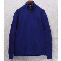 ビンテージ【ラルフローレン】POLO RALPH LAUREN【青】【無地】【ハーフジップ】【コットンセーター】【サイズM】  
