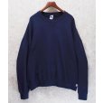 画像1: 90'ｓ【USA製】【RUSSELL】ラッセル 【ビンテージ】紺【無地】【クルーネック】前V スウェット【サイズ3X】<br> (1)