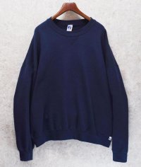 90'ｓ【USA製】【RUSSELL】ラッセル 【ビンテージ】紺【無地】【クルーネック】前V スウェット【サイズ3X】 