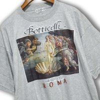 デッドストック 90's【USA製】【ビンテージ】【GASLINE】【グレー】ボッティチェリ ヴィーナスの誕生【絵画プリント】【Tシャツ】【サイズM】 