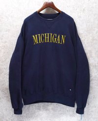  90's【USA製】【RUSSELL】ラッセル Pro Cotton【ビンテージ】【紺】ミシガン 前V スウェット【サイズXXL】 