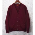 画像1: 80's USA製【ビンテージ】アーニー【ARNIE】【エンジ】【アクリルカーディガン】【サイズL】<br> (1)