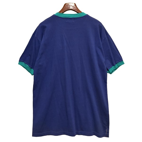 画像4: 程度良好!!【USA製】【ビンテージ】WINDSOR SHIRT【紺ｘエメラルド】【リンガーＴシャツ】【サイズL】 