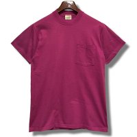 【USA製】ビンテージ【L.L.Bean xラッセル】別注【赤紫】無地【ポケット付き】【Tシャツ】【サイズS】 