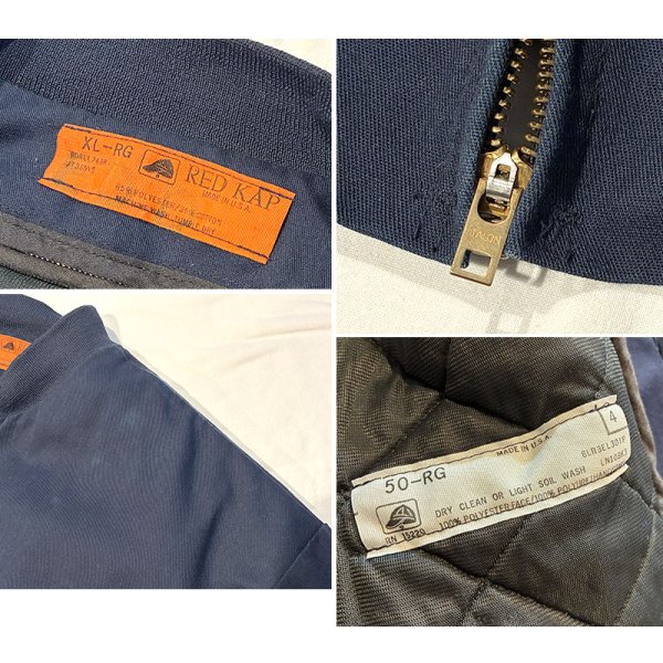 画像2: 【USA製】ビンテージ【RED KAP】レッドキャップ ライナー付き【紺】【ジップアップワークブルゾン】【サイズXL-R】  
