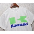 画像1: 【ビンテージ】【Hanes】ヘインズ【Kawasaki】カワサキ フライングK【白】【Tシャツ】【サイズＭ】<br> (1)