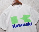 【ビンテージ】【Hanes】ヘインズ【Kawasaki】カワサキ フライングK【白】【Tシャツ】【サイズＭ】 
