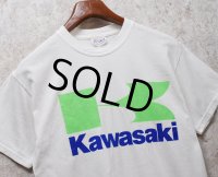 【ビンテージ】【Hanes】ヘインズ【Kawasaki】カワサキ フライングK【白】【Tシャツ】【サイズＭ】 