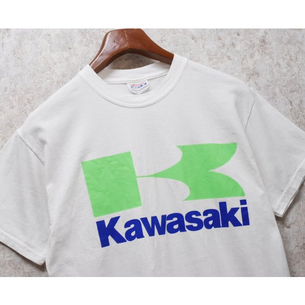画像1: 【ビンテージ】【Hanes】ヘインズ【Kawasaki】カワサキ フライングK【白】【Tシャツ】【サイズＭ】 