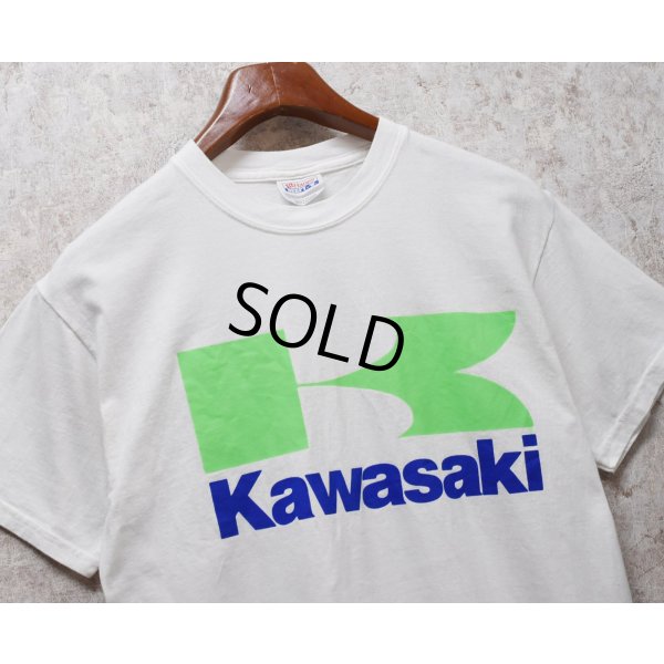 画像1: 【ビンテージ】【Hanes】ヘインズ【Kawasaki】カワサキ フライングK【白】【Tシャツ】【サイズＭ】 