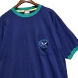 画像3: 程度良好!!【USA製】【ビンテージ】WINDSOR SHIRT【紺ｘエメラルド】【リンガーＴシャツ】【サイズL】<br> (3)
