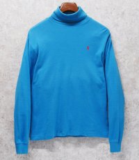 【ラルフローレン】POLO RALPH LAUREN【水色】【タートルネックロンT】【サイズM】 