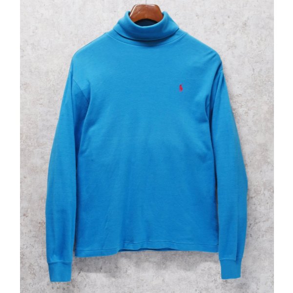 画像1: 【ラルフローレン】POLO RALPH LAUREN【水色】【タートルネックロンT】【サイズM】 