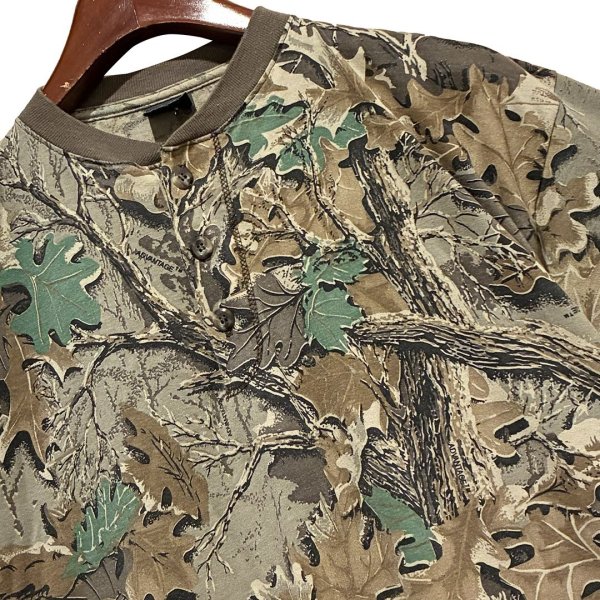 画像3: USA製 ビンテージ【ACE SPORTS WEAR】リアルツリーカモ advantage camo【カモ柄】【ヘンリーネックTシャツ】 L程度 