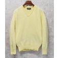 画像1: 80's USA製【ビンテージ】【PURITAN】ピューリタン クリームイエロー【無地】Vネック【アクリルセーター】サイズL<br> (1)