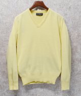 80's USA製【ビンテージ】【PURITAN】ピューリタン クリームイエロー【無地】Vネック【アクリルセーター】サイズL 