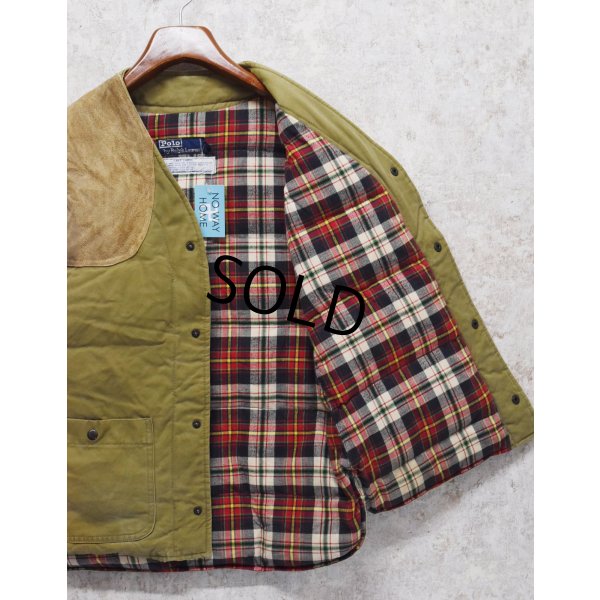 画像3: ビンテージ【Ralph Lauren】【ラルフローレン】カーキグリーン【ダウンベスト】【裏地赤チェック】ハンティングダウンベスト【サイズS】 