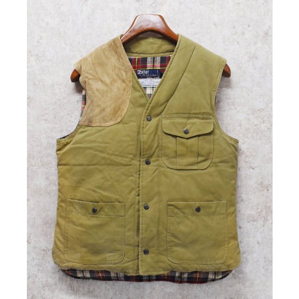 画像1: ビンテージ【Ralph Lauren】【ラルフローレン】カーキグリーン【ダウンベスト】【裏地赤チェック】ハンティングダウンベスト【サイズS】 