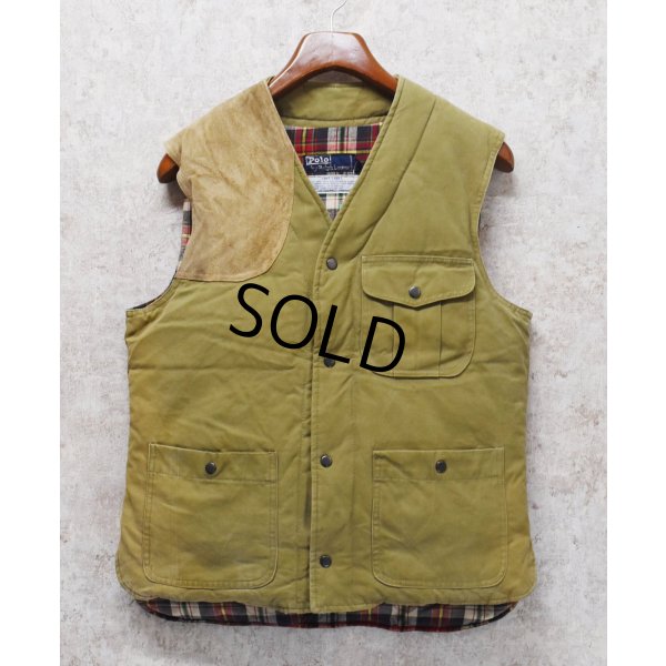 画像1: ビンテージ【Ralph Lauren】【ラルフローレン】カーキグリーン【ダウンベスト】【裏地赤チェック】ハンティングダウンベスト【サイズS】 