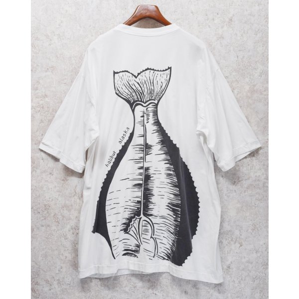 画像5: ビンテージ【BECIK】ヒラメ【白】【前後プリント付き】【Tシャツ】【サイズXL】 