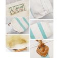 画像2: 【ビンテージ】L.L.bean【L.L.ビーン】【白×水色】【キャンバス】レザーハンドル【トートバッグ】ビーントート<br> (2)