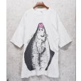画像3: ビンテージ【BECIK】ヒラメ【白】【前後プリント付き】【Tシャツ】【サイズXL】<br> (3)