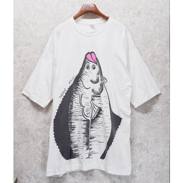 画像3: ビンテージ【BECIK】ヒラメ【白】【前後プリント付き】【Tシャツ】【サイズXL】 